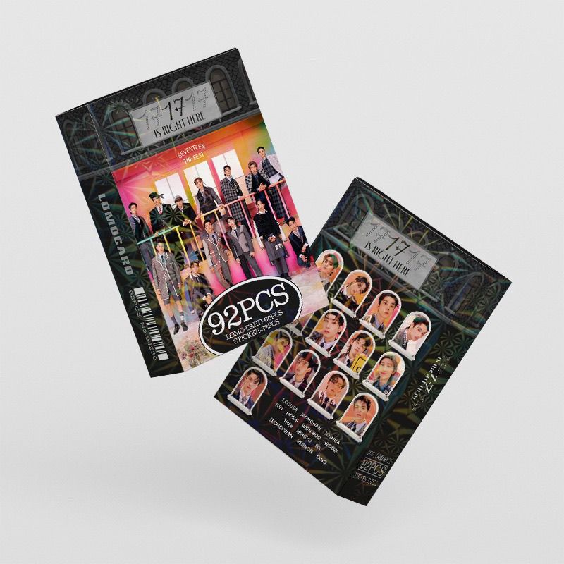 SEVENTEEN MERCH 17 Is Right Here92 PIECES KIT (60 PHOTOCARDS + 32 STICKERS)