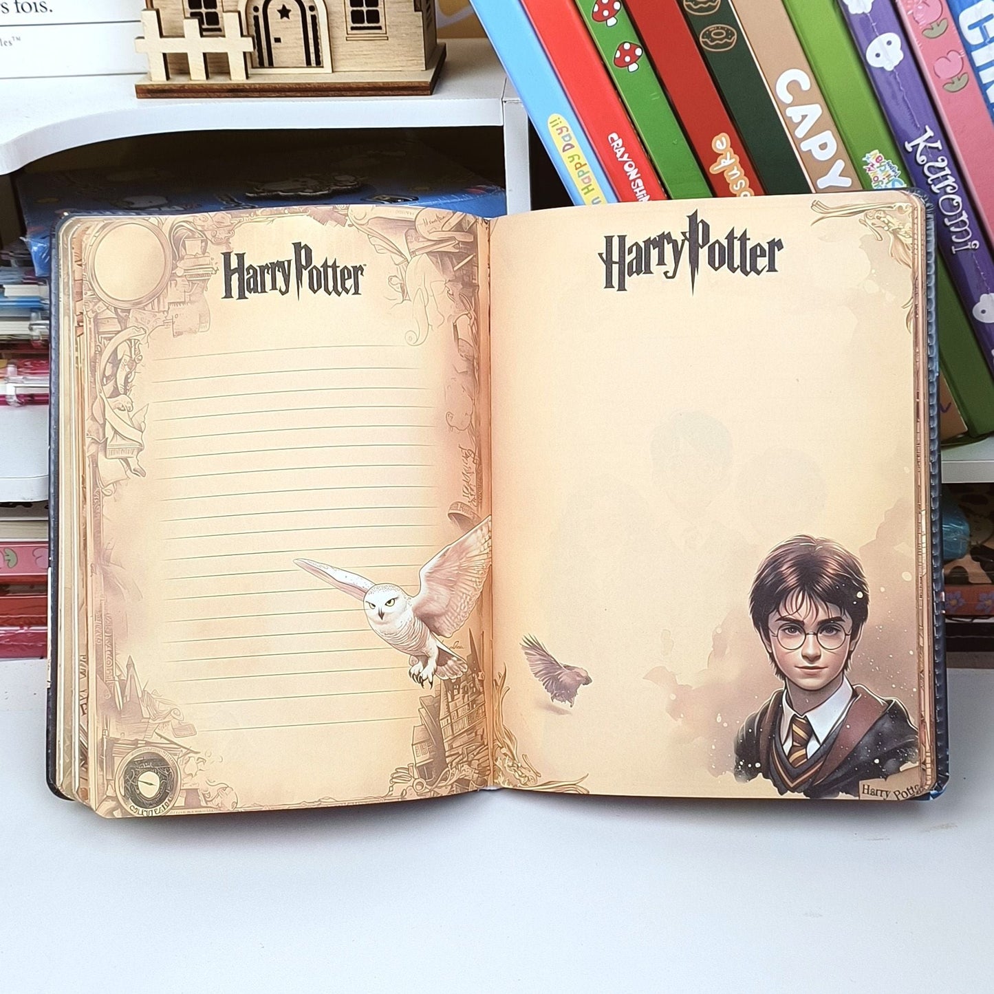 HARRY POTTER NOTEBOOK WITH DECORATED PAGES PAPERBACK