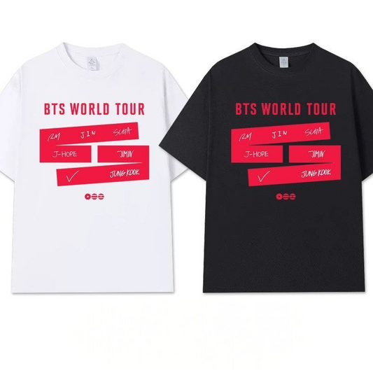 BTS WORLD TOUR T SHIRTS 100% COTTON