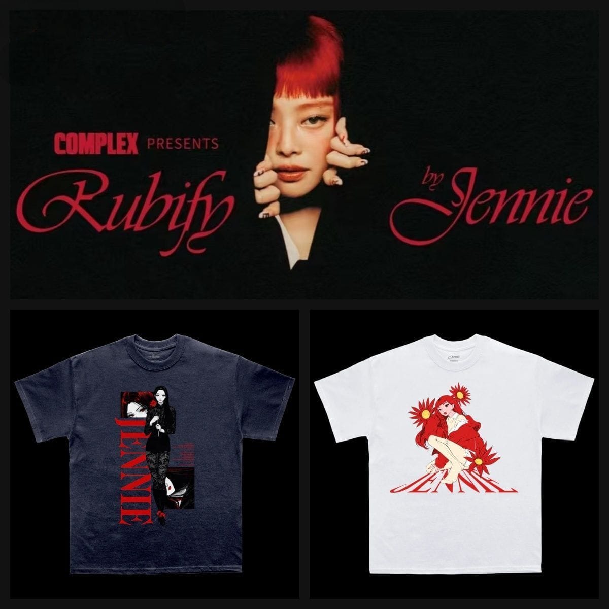 JENNIE (BLACKPINK) RUBIFY BY JENNIE T-SHIRTS 100% COTTON