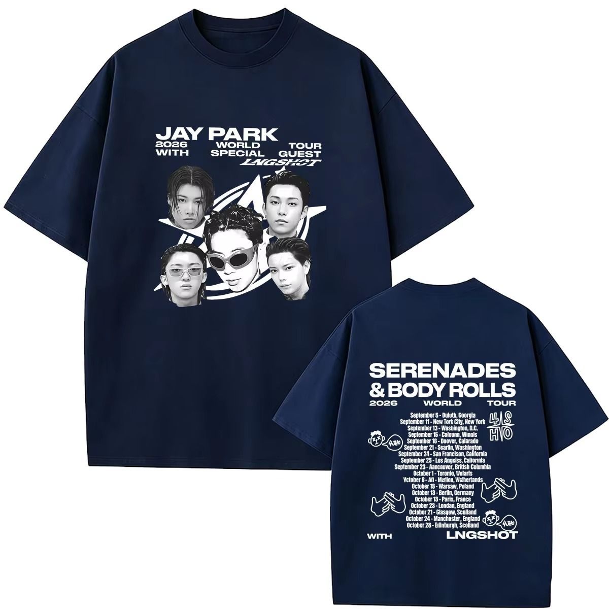 JAY PARK LNGSHOT SERENADES & BODY ROLLS T-SHIRTS 100% COTTON